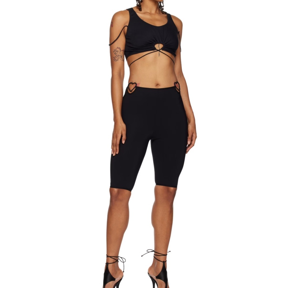 Black Bike Shorts with heart cut outs